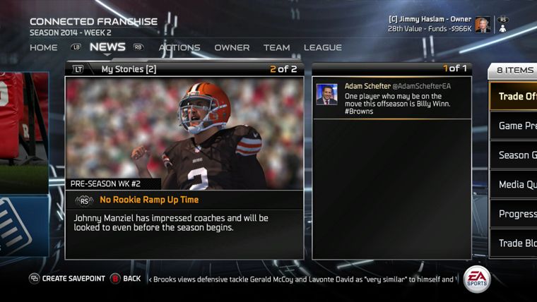 A player is shown in the video game madden nfl 1 2.