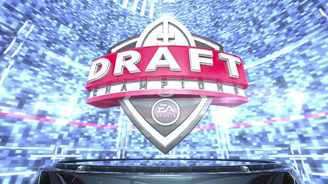 A video game screen with the draft champions logo.